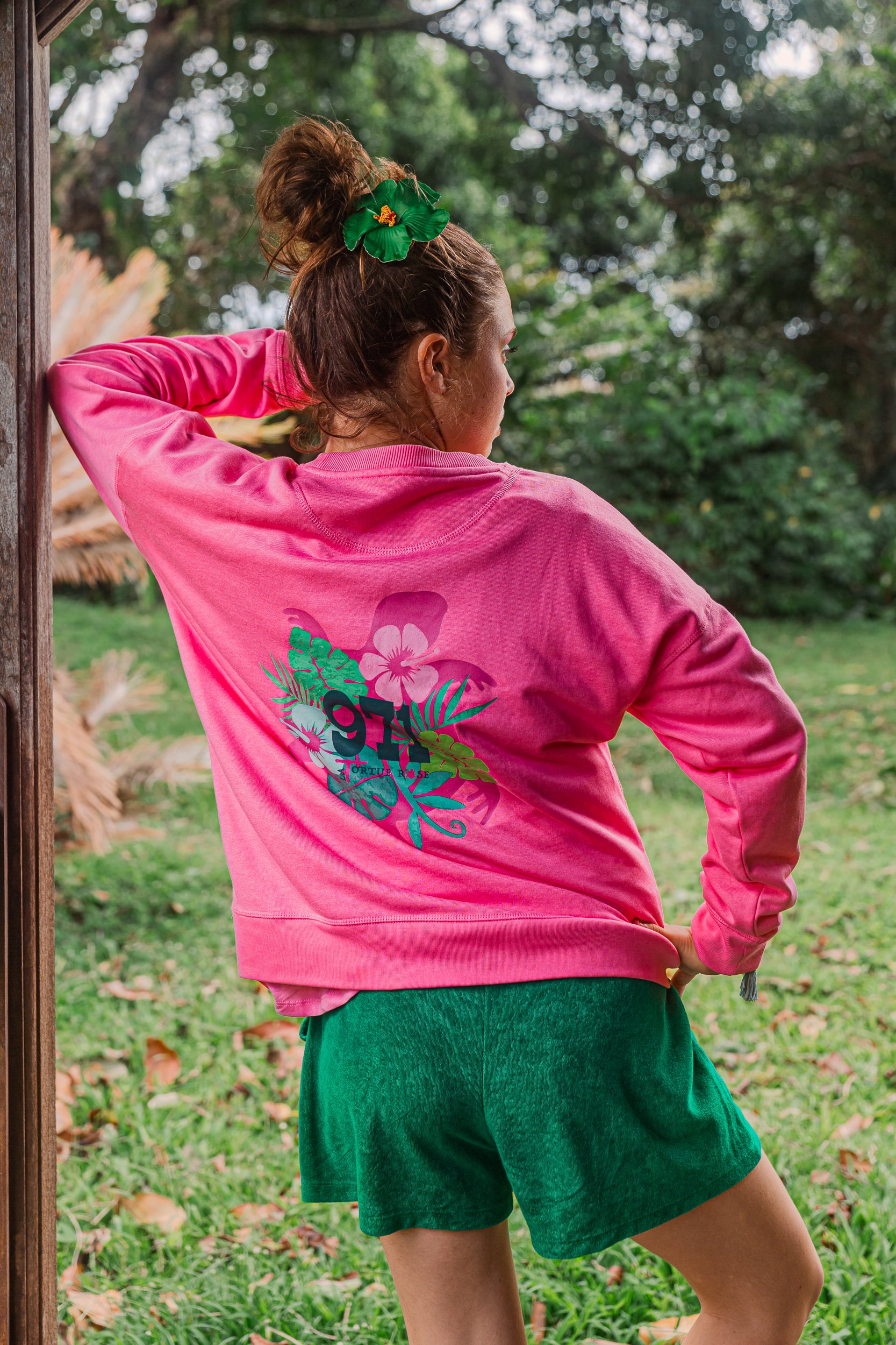 Sweat loose femme tortue tropicale